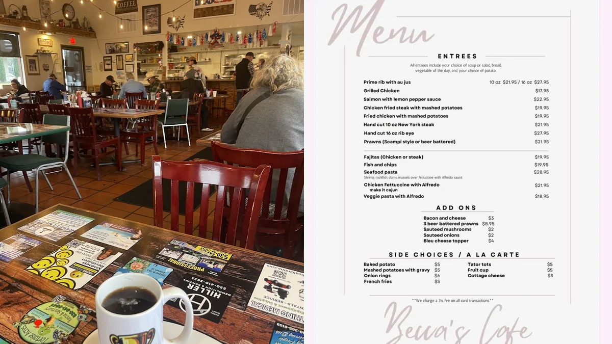 Counter seating in a cozy cafe.